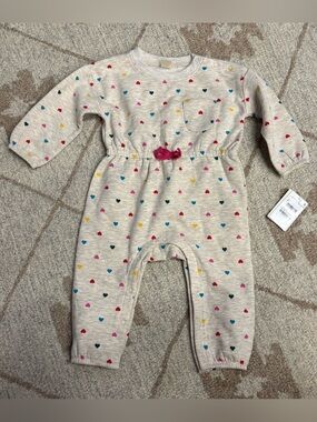 Tucker + Tate Heart Print One-Piece Romper 12M